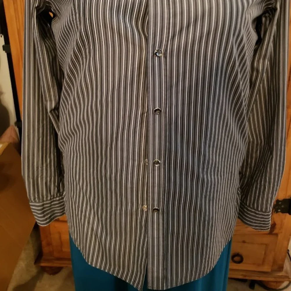 Banana Republic Western Pearl Snap Shirt Mens Medium Slim fit Long Sleeve